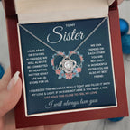 To My Sister – Love Knot Necklace