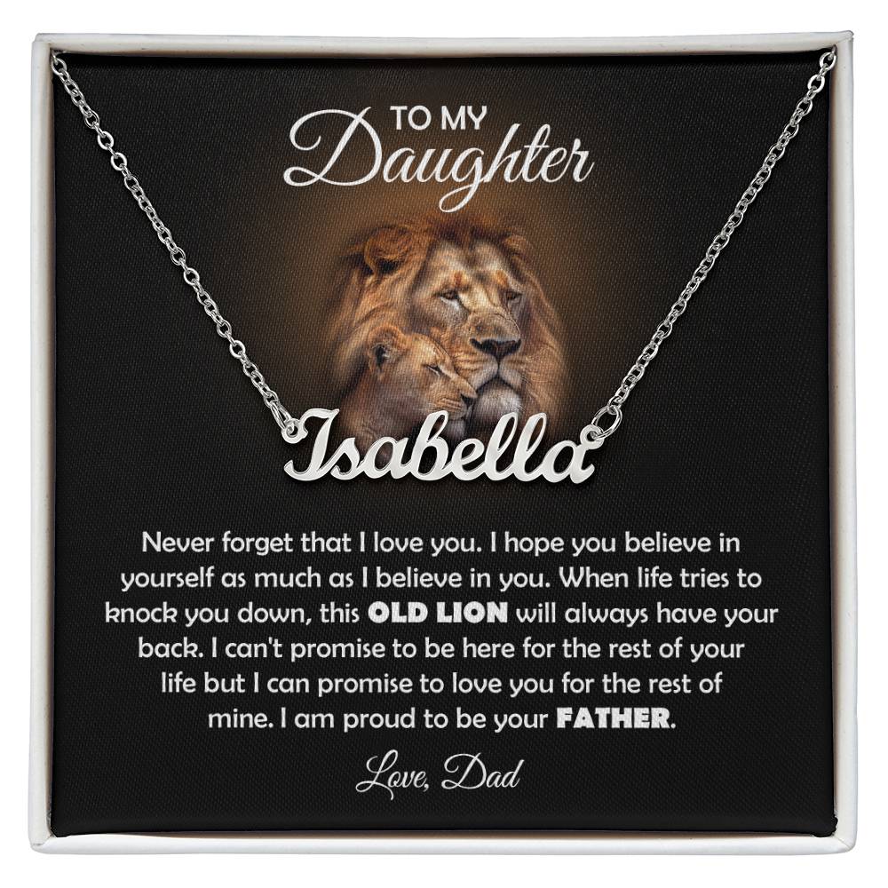 To My Daughter – Old Lion Name Necklace