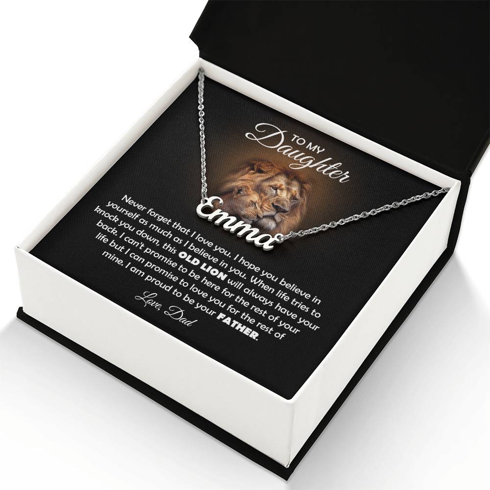 To My Daughter – Old Lion Name Necklace