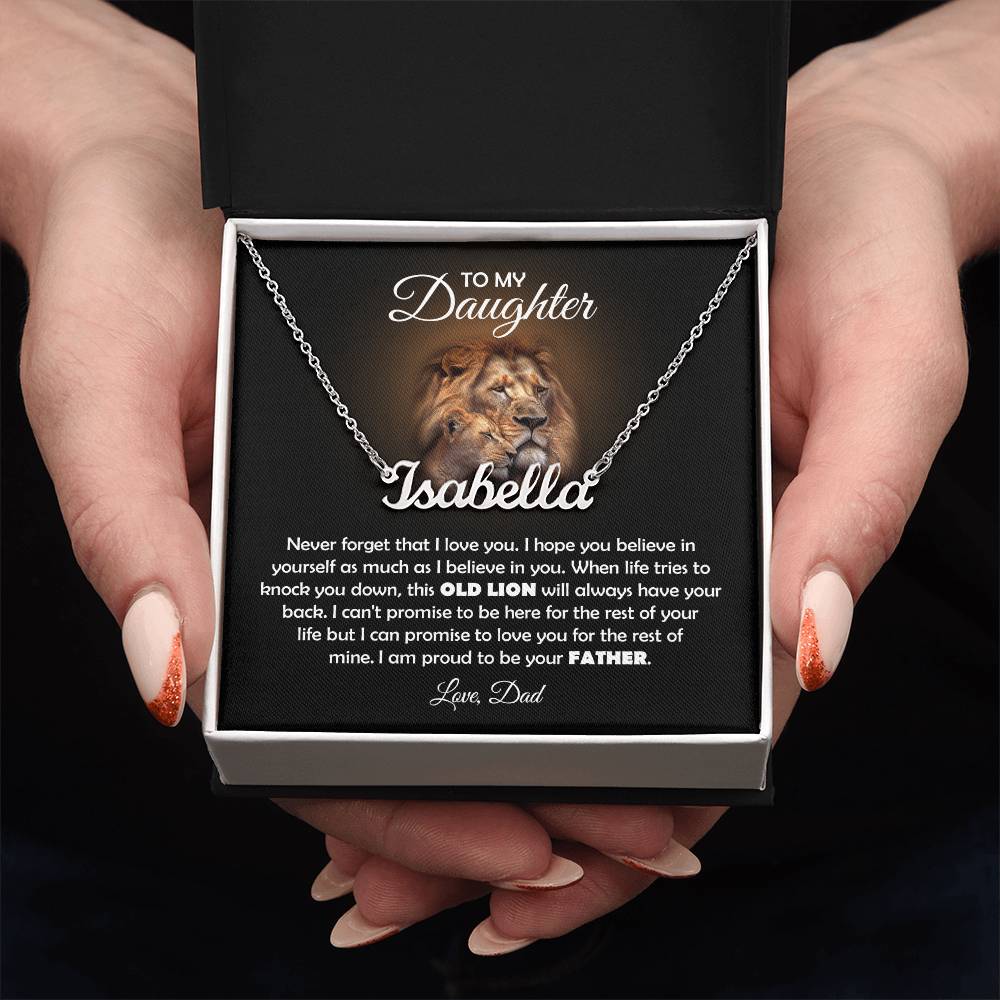 To My Daughter – Old Lion Name Necklace