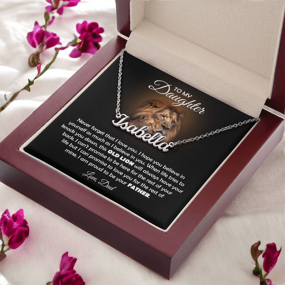 To My Daughter – Old Lion Name Necklace