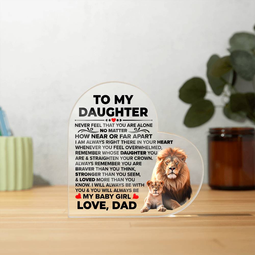 To My Daughter – Braver Heart Plaque