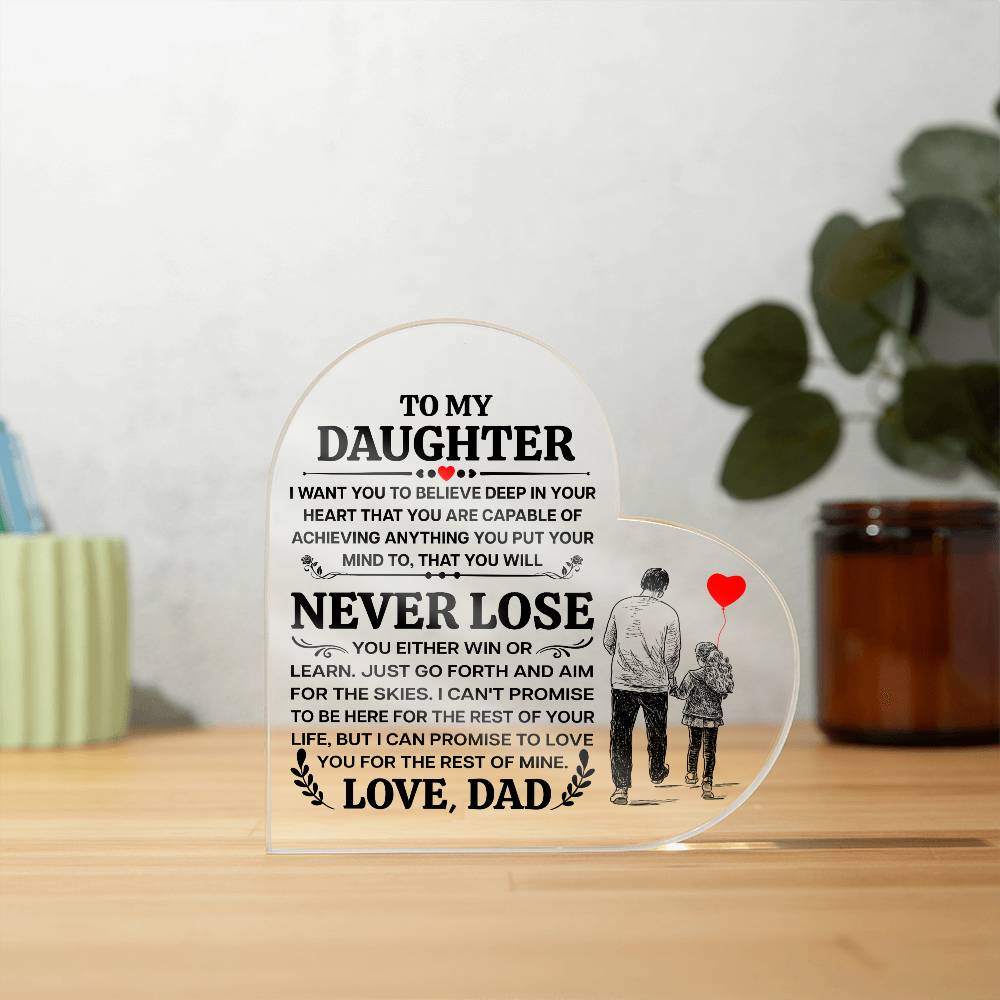 To My Daughter – Promise Heart Plaque