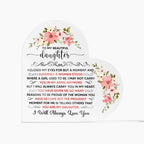 To My Beautiful Daughter – Acrylic Heart Plaque