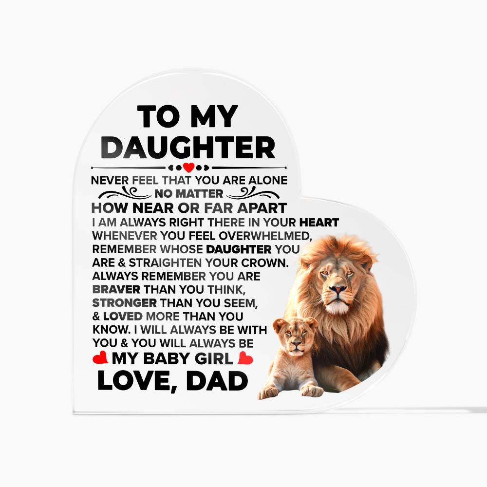 To My Daughter – Braver Heart Plaque