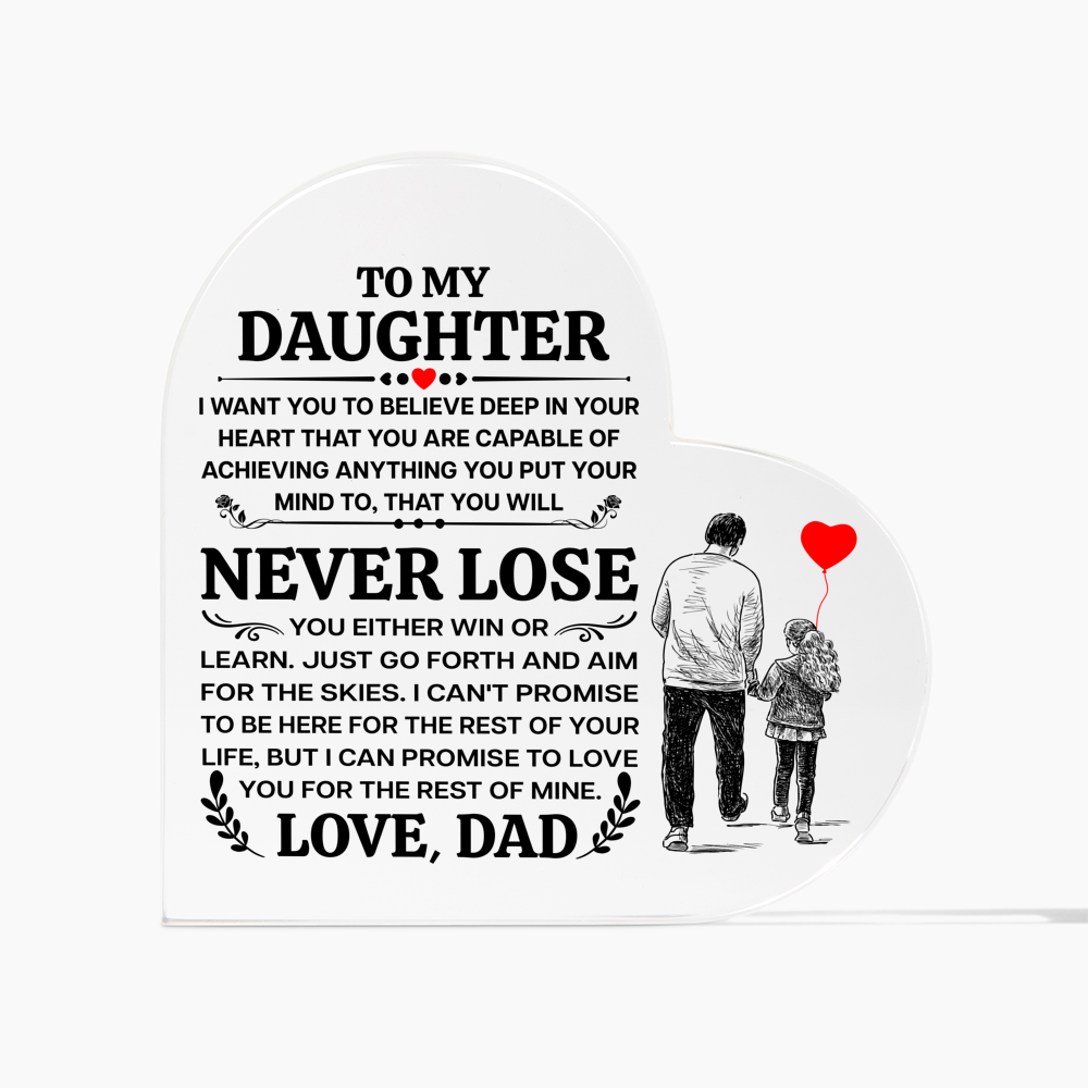 To My Daughter – Promise Heart Plaque