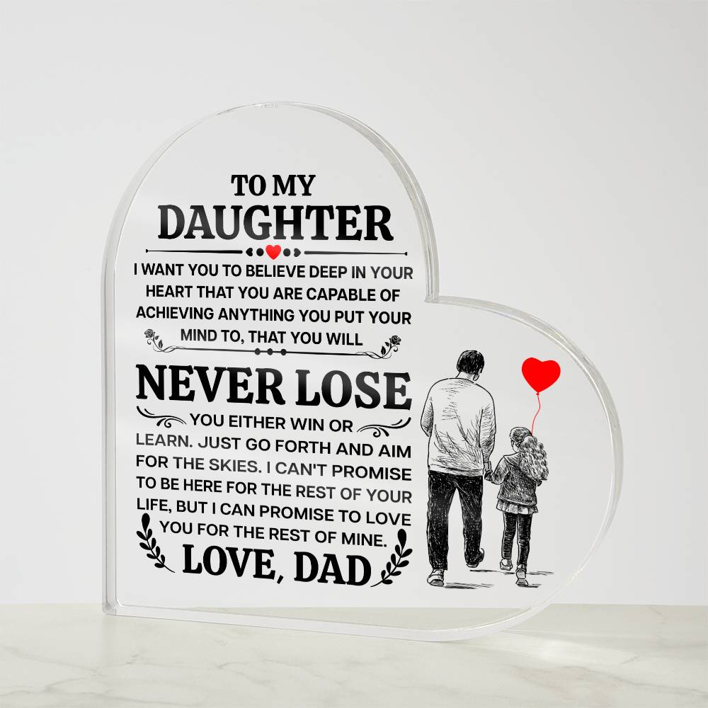 To My Daughter – Promise Heart Plaque