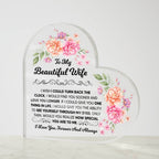 To My Beautiful Wife – Acrylic Heart Plaque