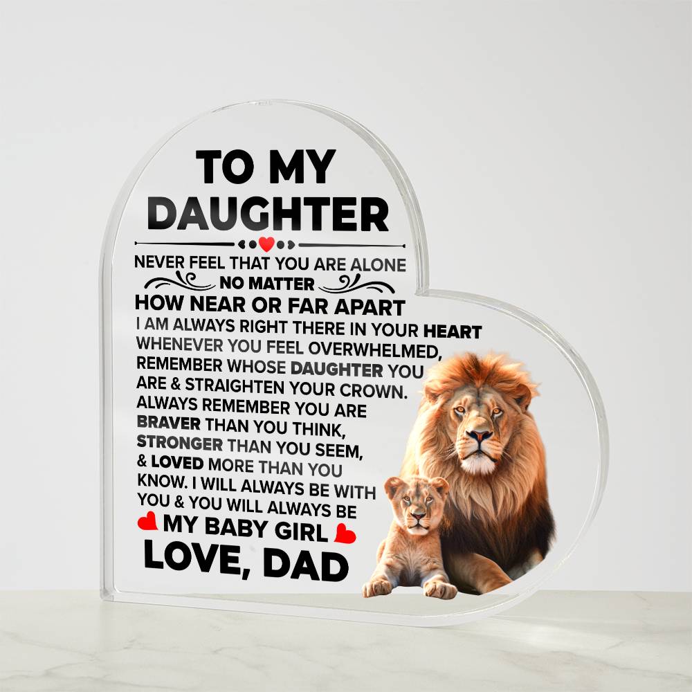 To My Daughter – Braver Heart Plaque