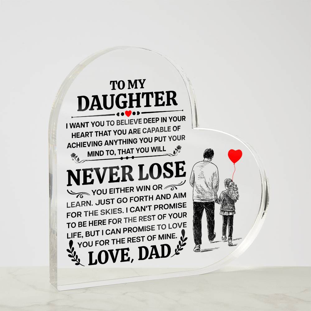 To My Daughter – Promise Heart Plaque