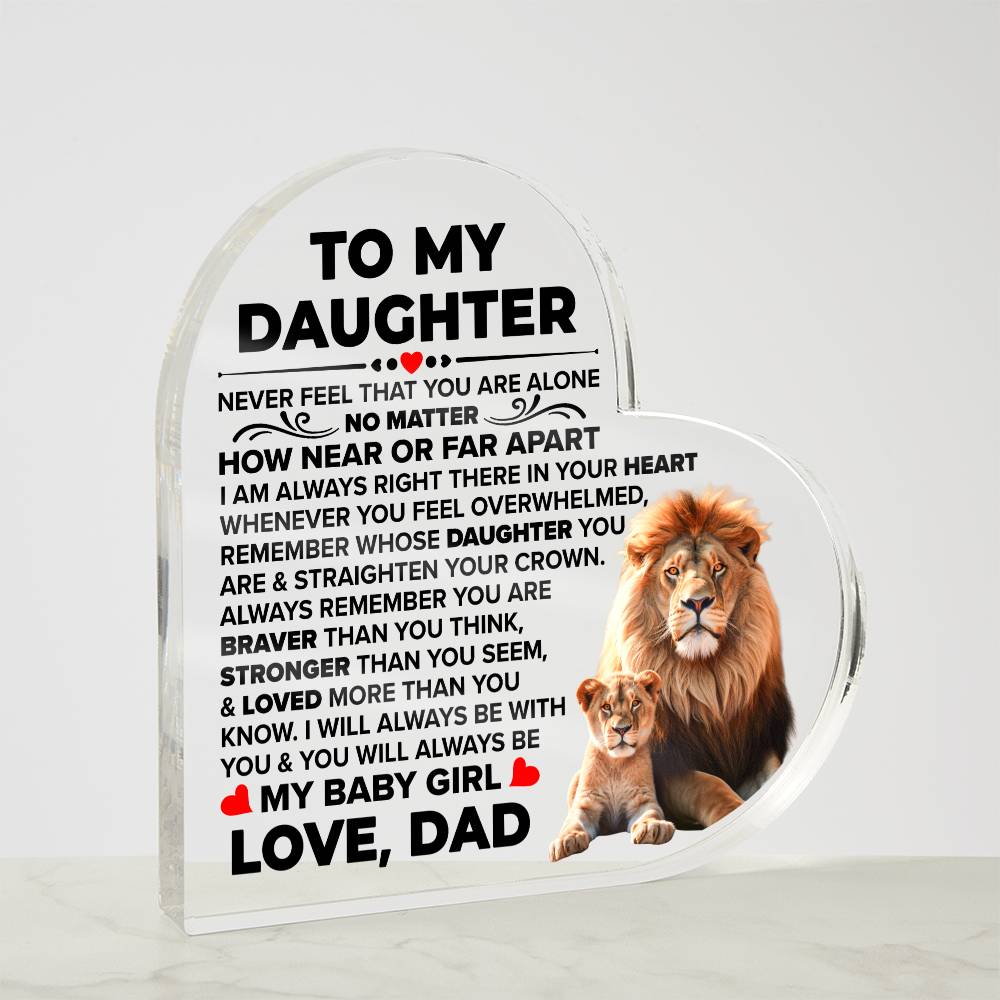 To My Daughter – Braver Heart Plaque
