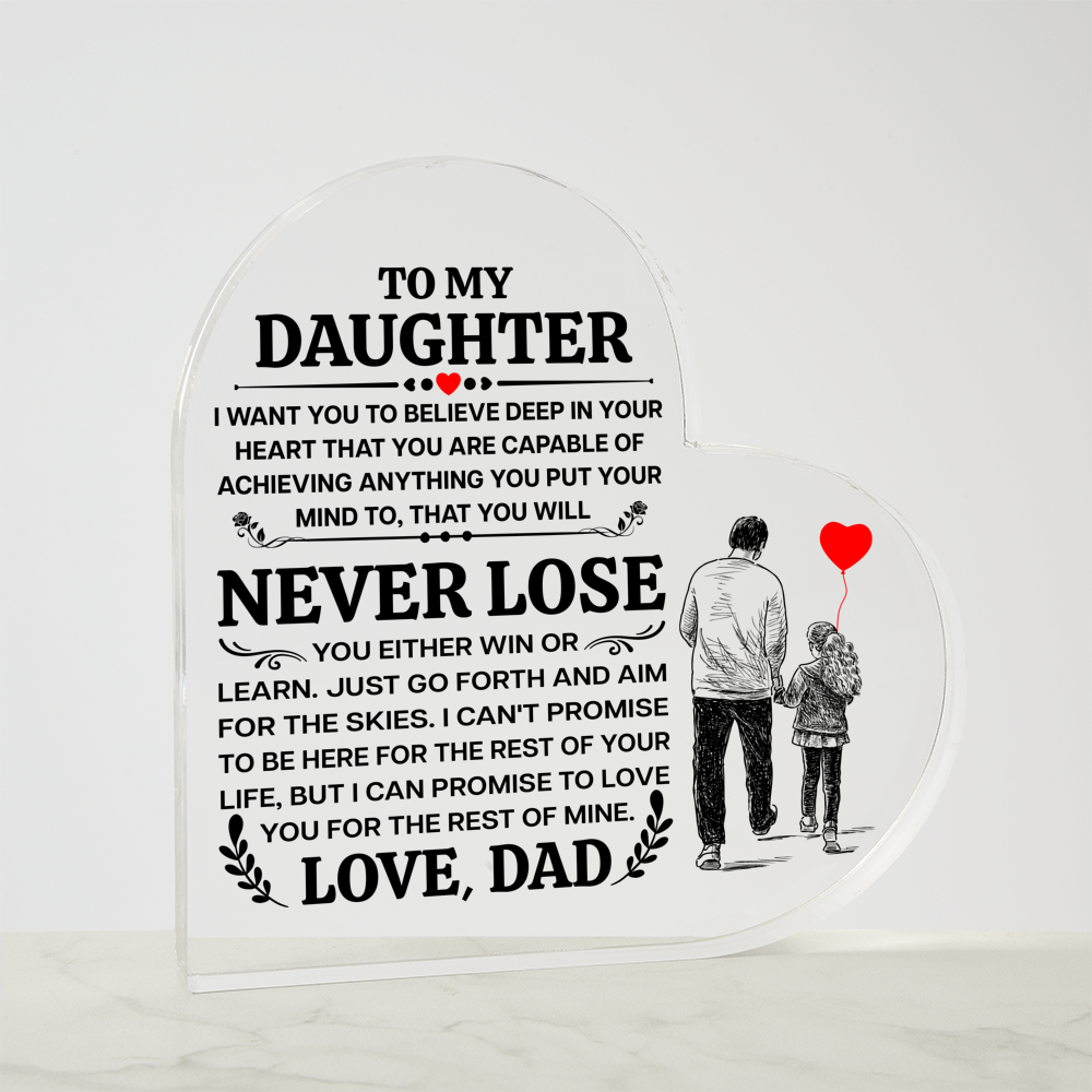 To My Daughter – Promise Heart Plaque