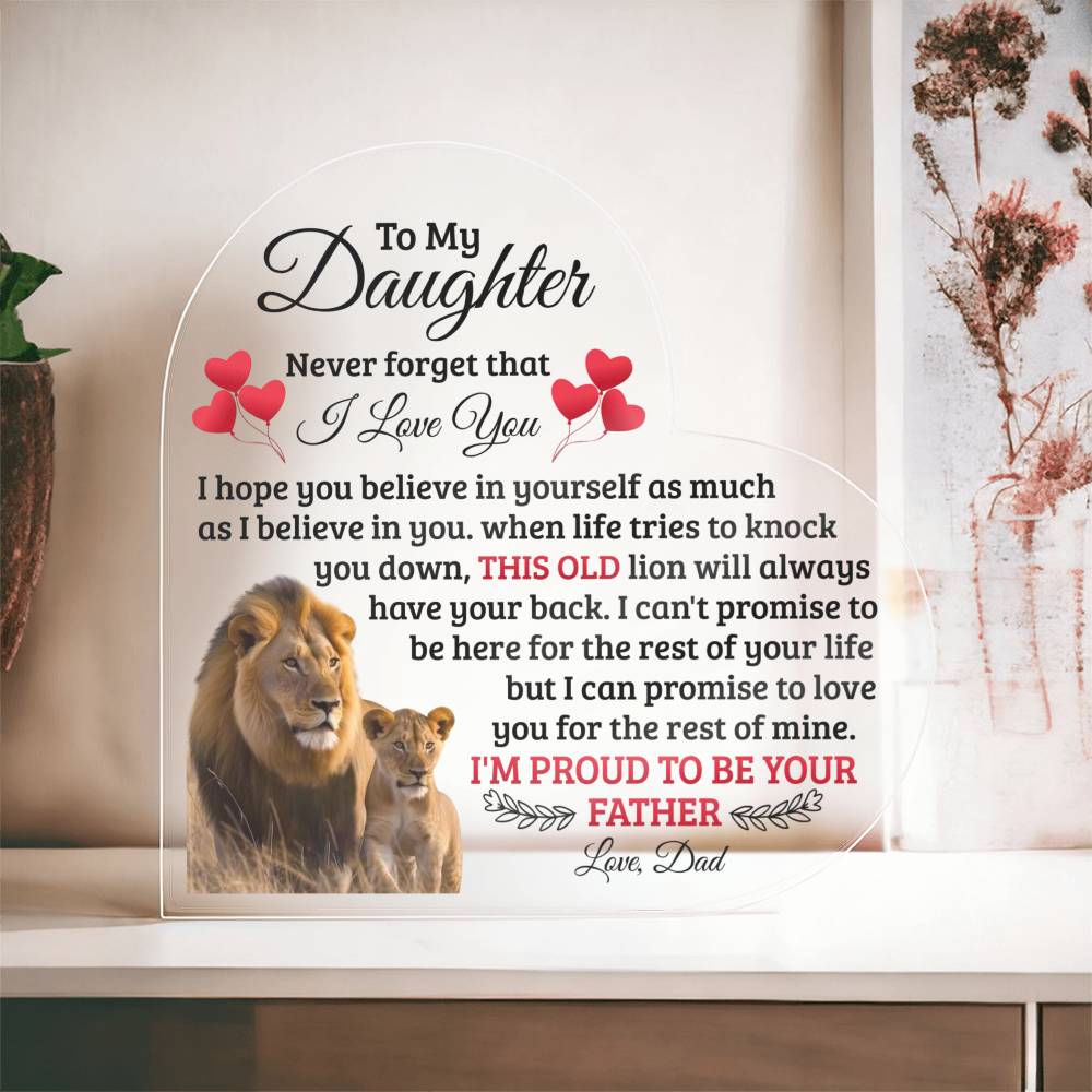 To My Daughter – Old Lion Heart Plaque
