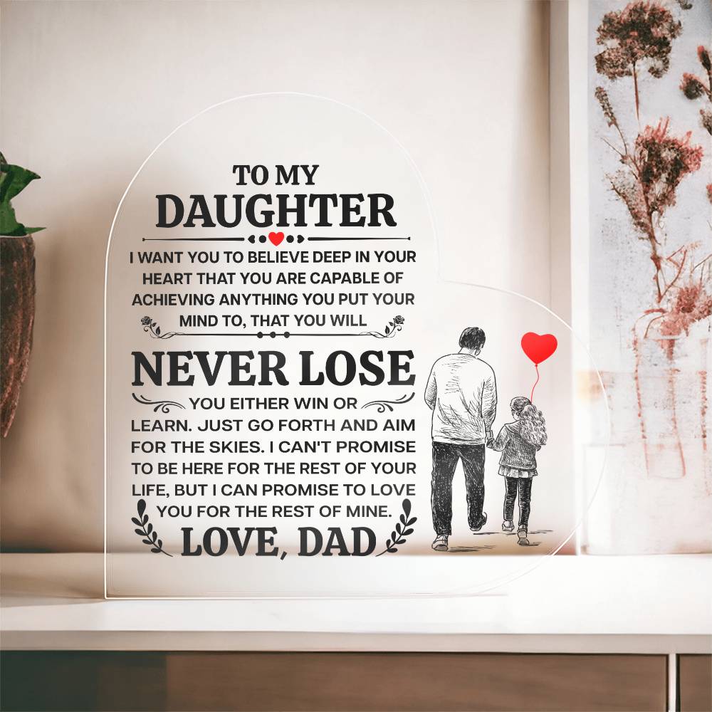 To My Daughter – Promise Heart Plaque
