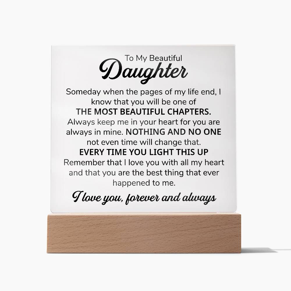 To My Daughter – Chapters Square Plaque