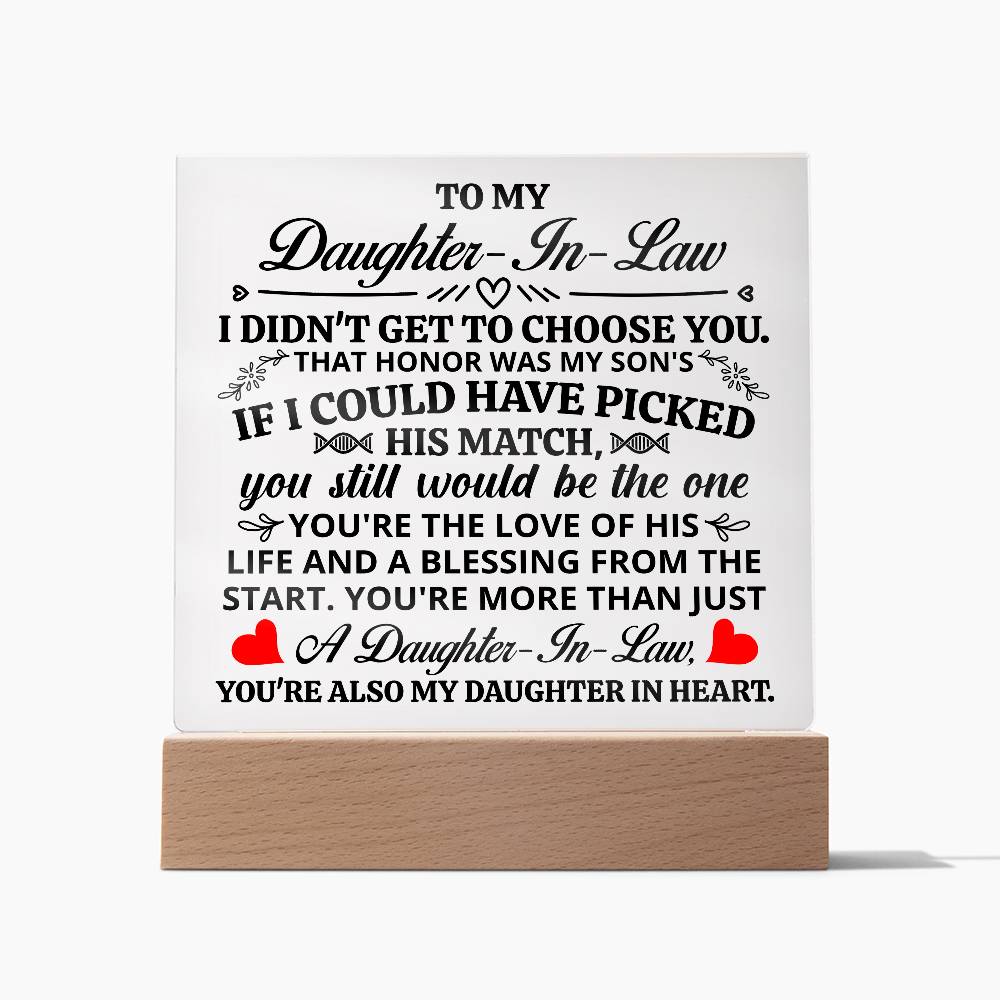 To My Daughter-in-Law – Honor Square Plaque