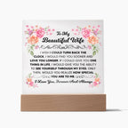 To My Beautiful Wife – Square Plaque