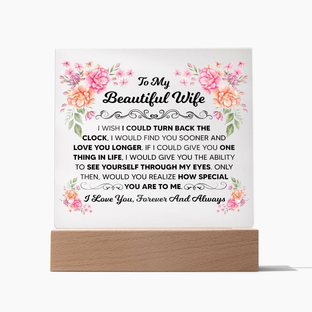 To My Beautiful Wife – Square Plaque