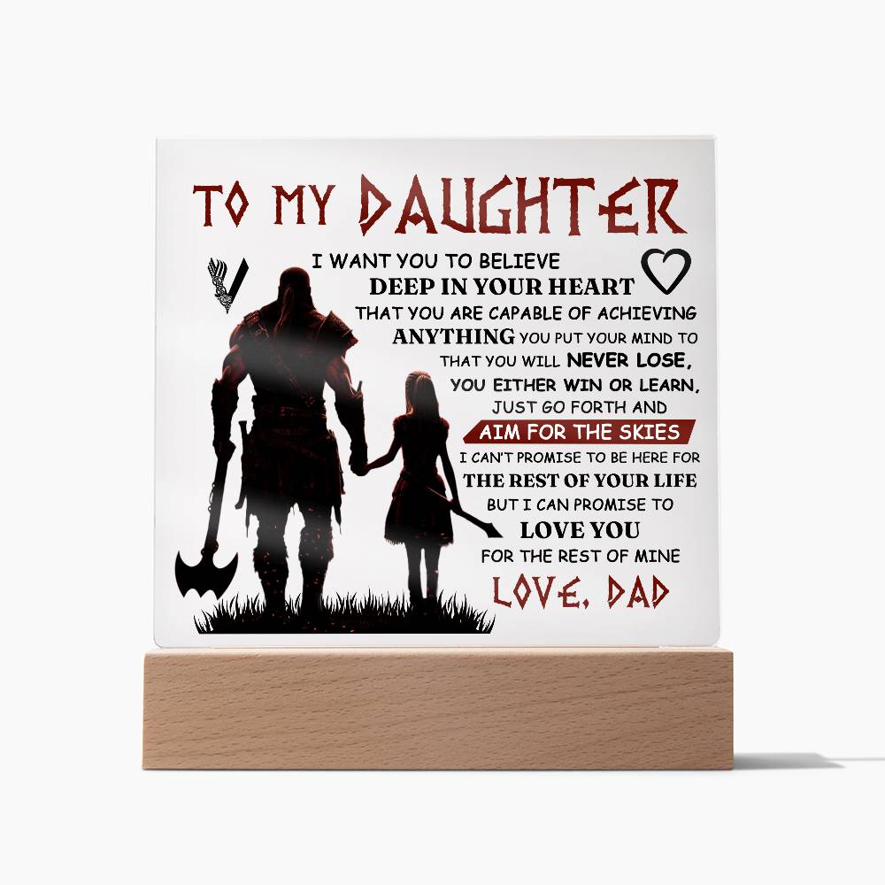 To My Daughter – Viking Square Plaque