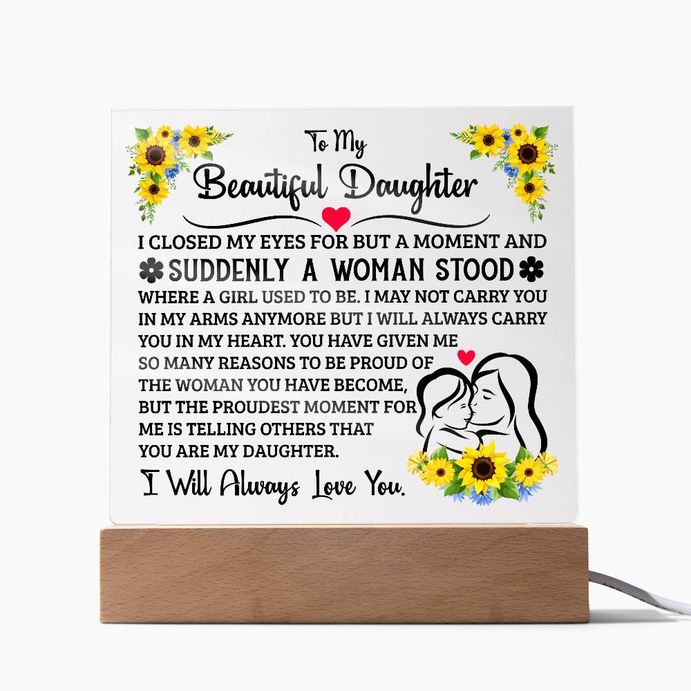 To My Daughter – Square Plaque