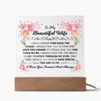 To My Beautiful Wife – Square LED Plaque