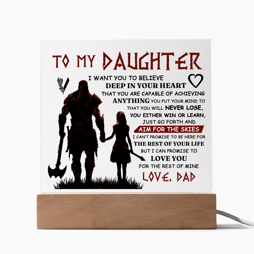 To My Daughter – Viking Square Plaque