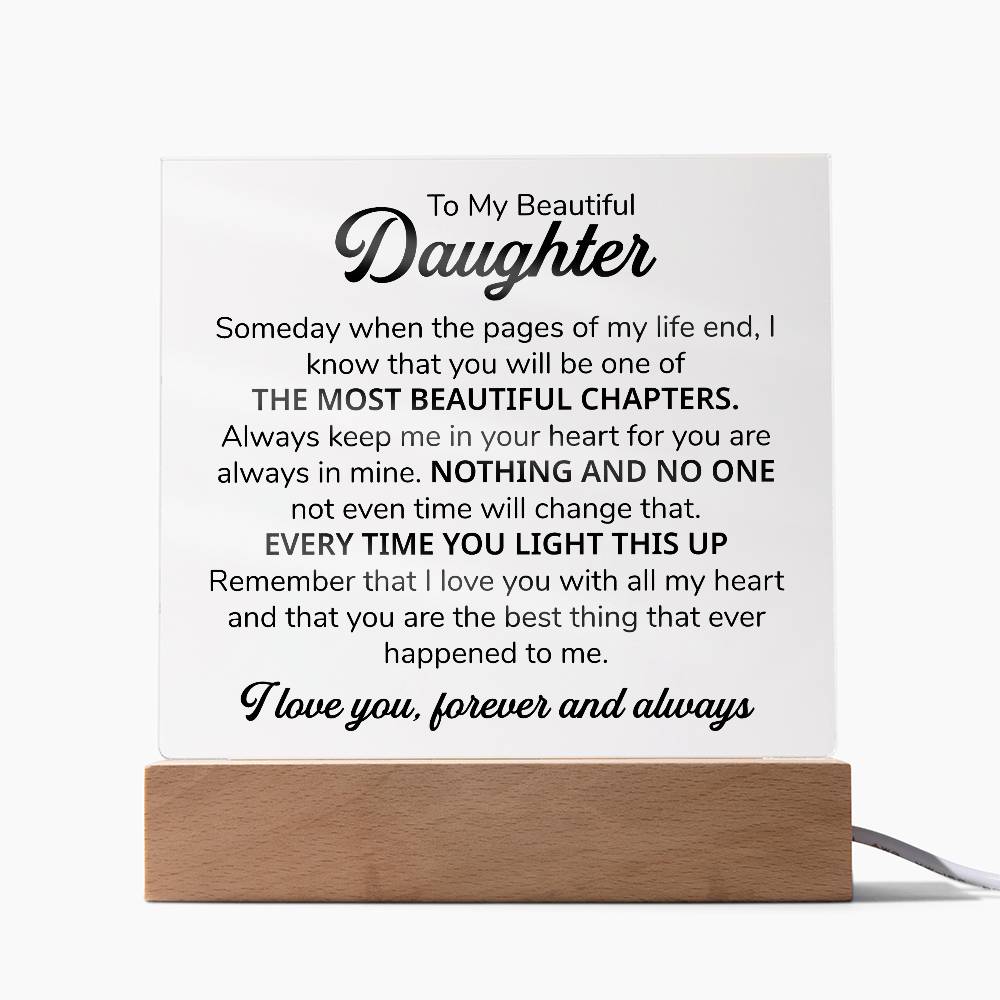 To My Daughter – Chapters Square Plaque