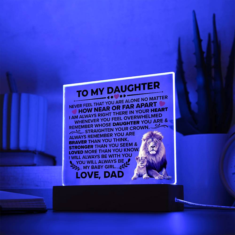 To My Daughter – Braver Square Plaque