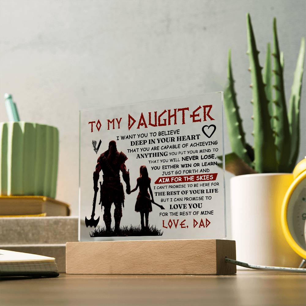 To My Daughter – Viking Square Plaque