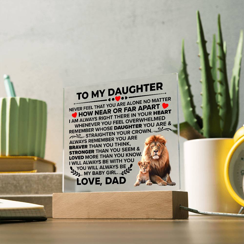 To My Daughter – Braver Square Plaque