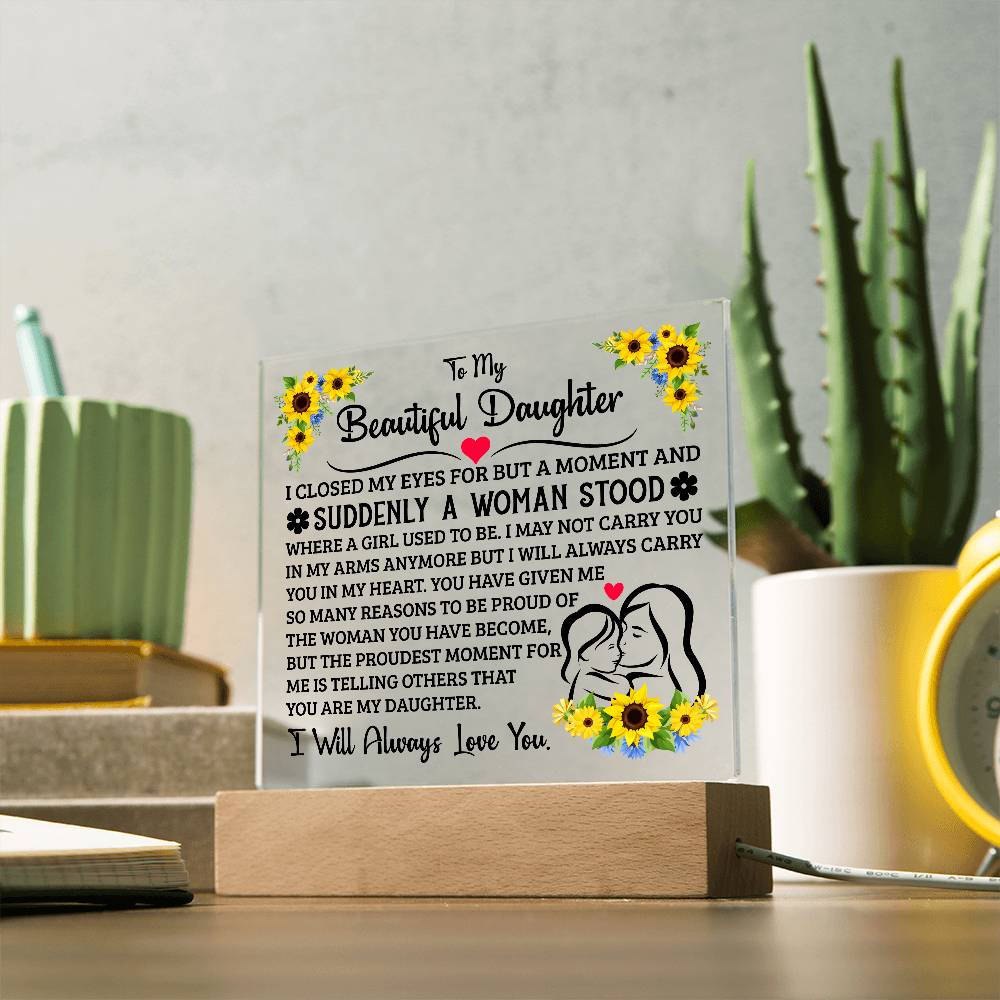 To My Daughter – Square Plaque
