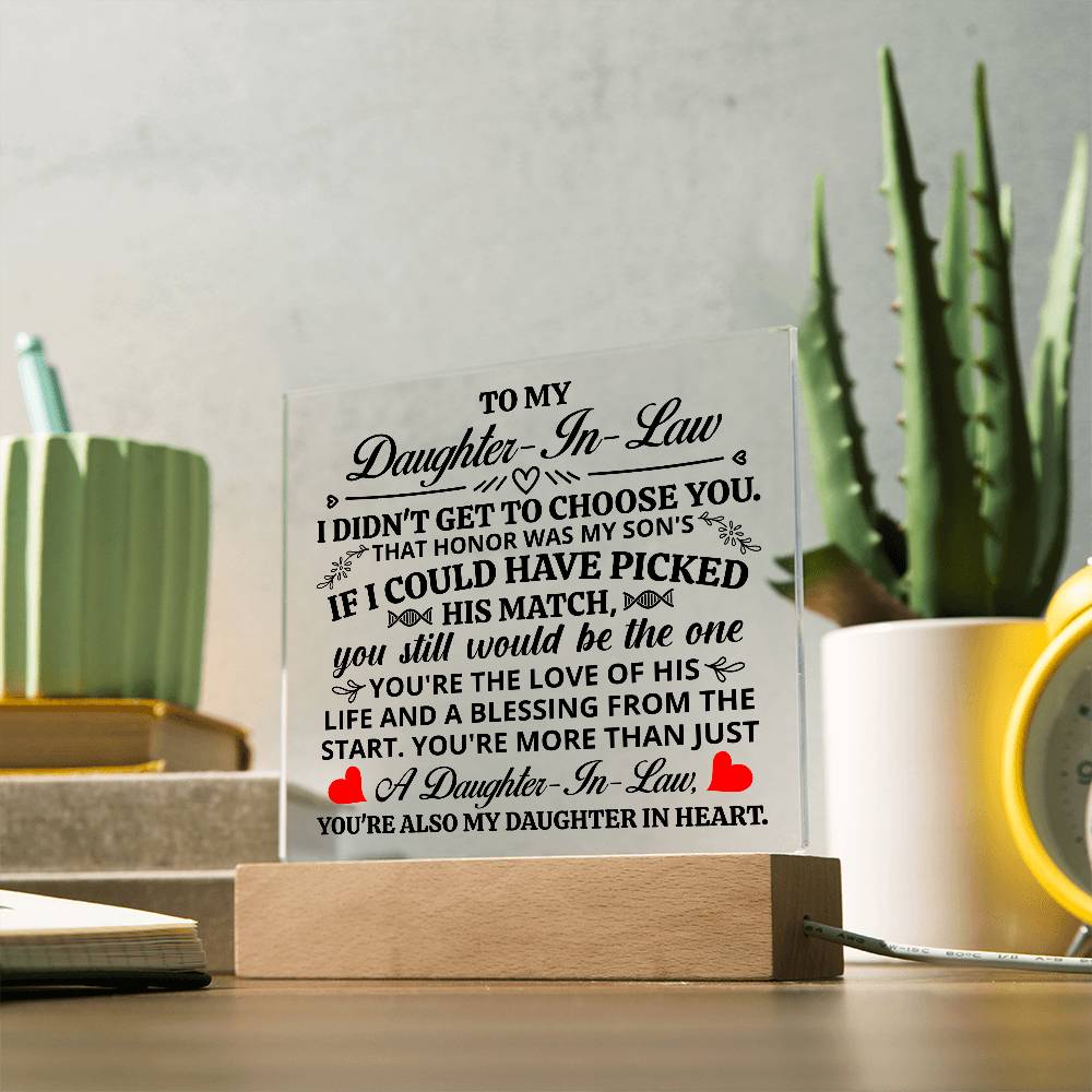 To My Daughter-in-Law – Honor Square Plaque