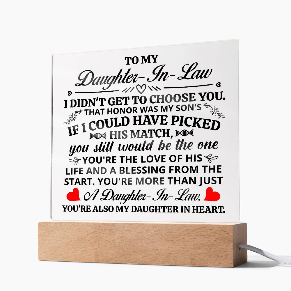 To My Daughter-in-Law – Honor Square Plaque