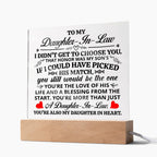 To My Daughter-in-Law – Honor Square Plaque