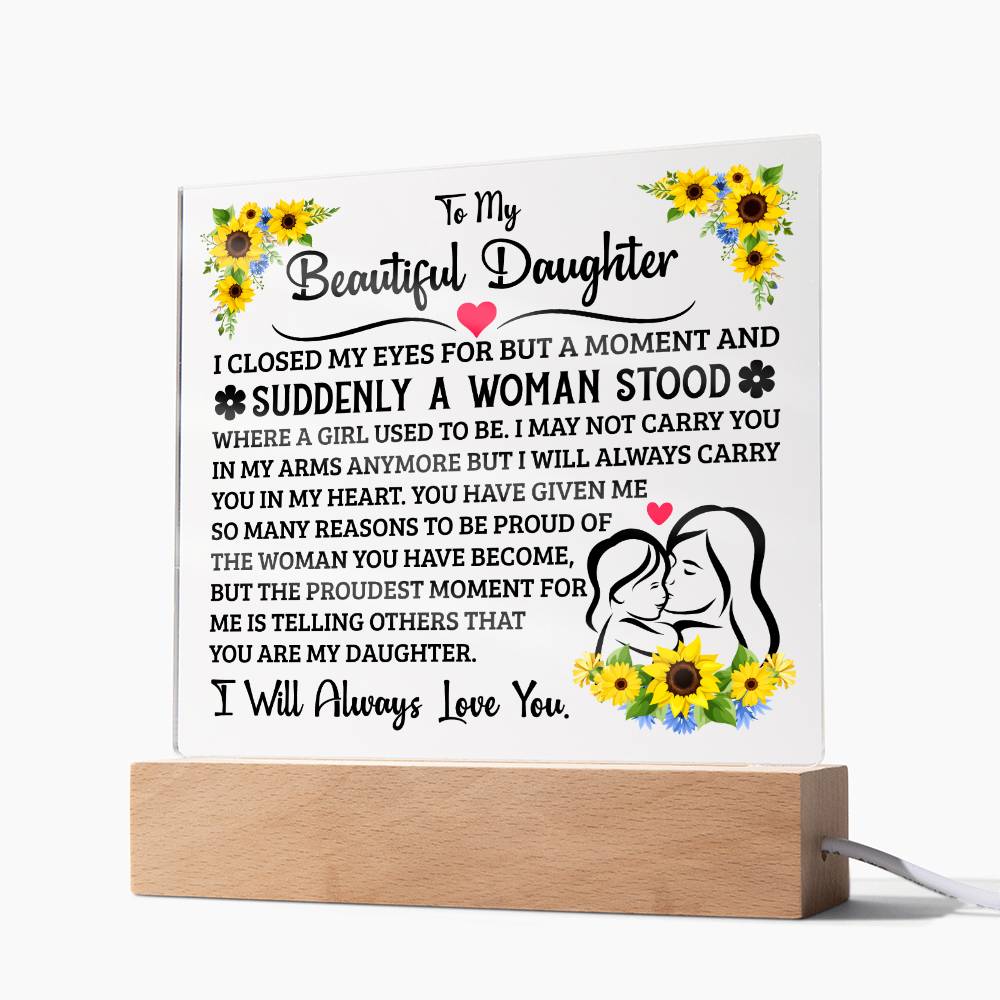 To My Daughter – Square Plaque