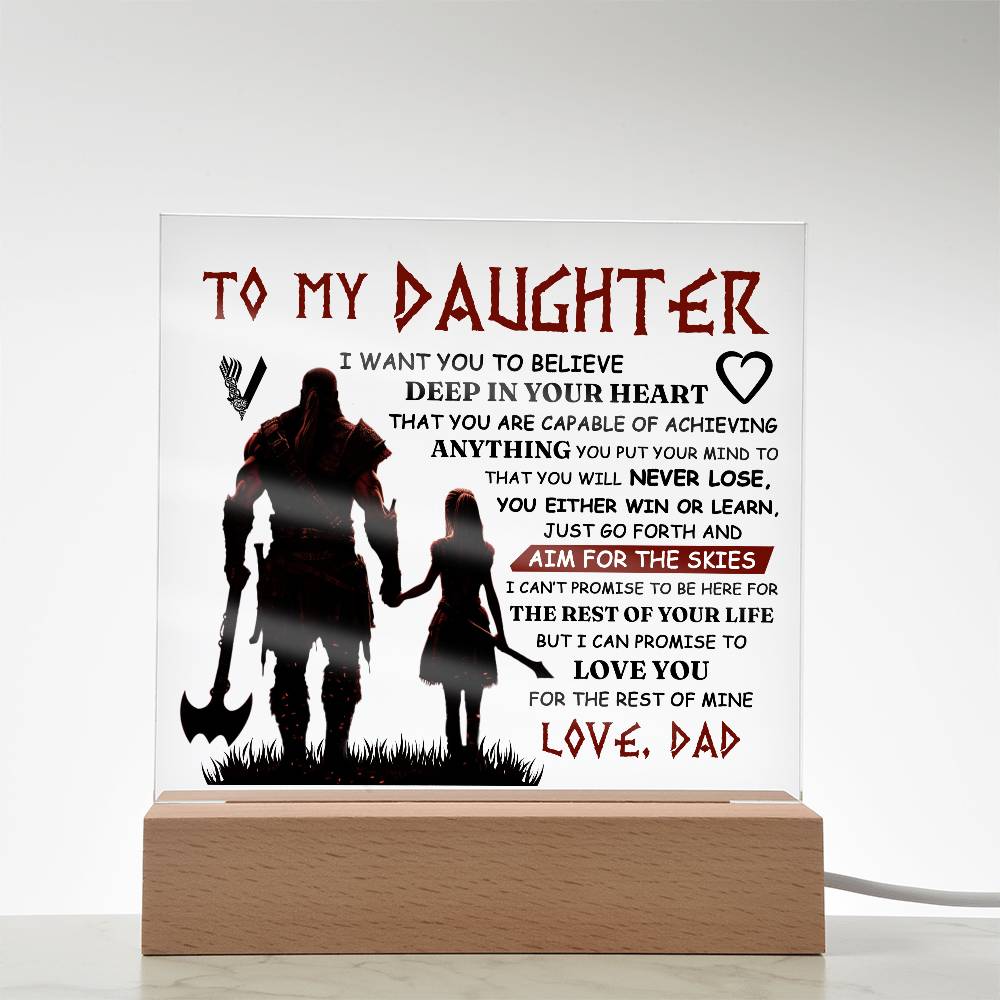 To My Daughter – Viking Square Plaque