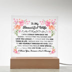 To My Beautiful Wife – Square LED Plaque