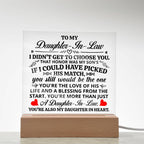 To My Daughter-in-Law – Honor Square Plaque