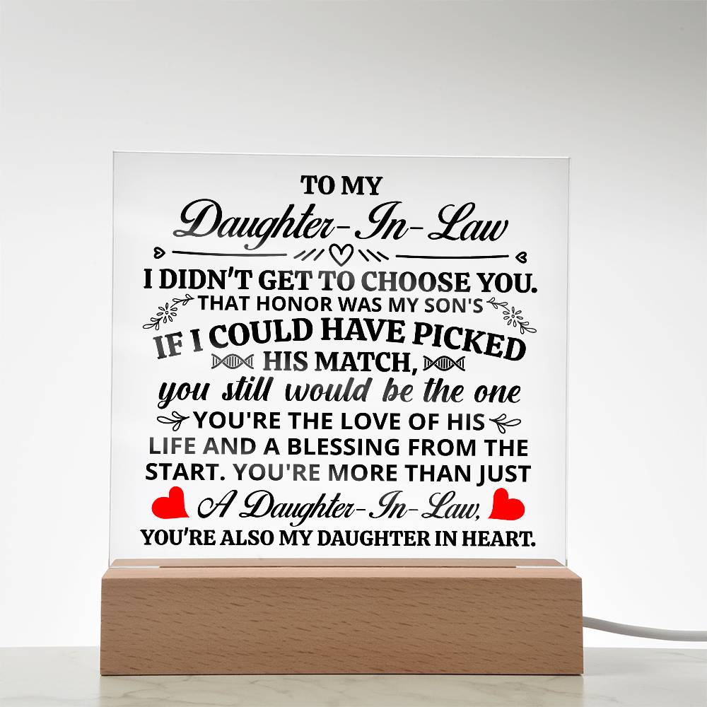 To My Daughter-in-Law – Honor Square Plaque