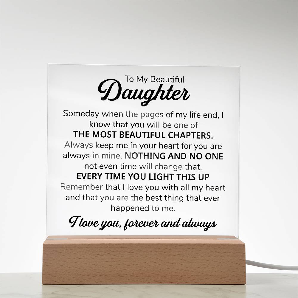 To My Daughter – Chapters Square Plaque