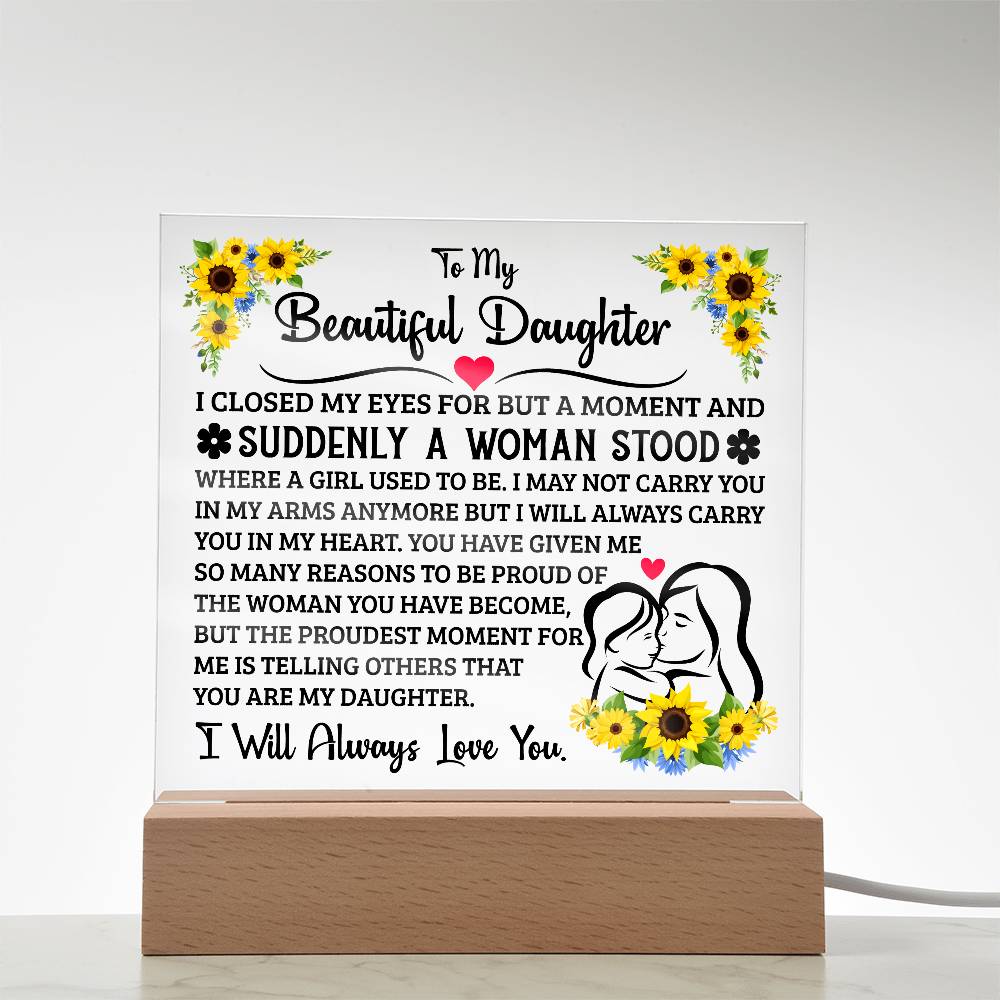 To My Daughter – Square Plaque