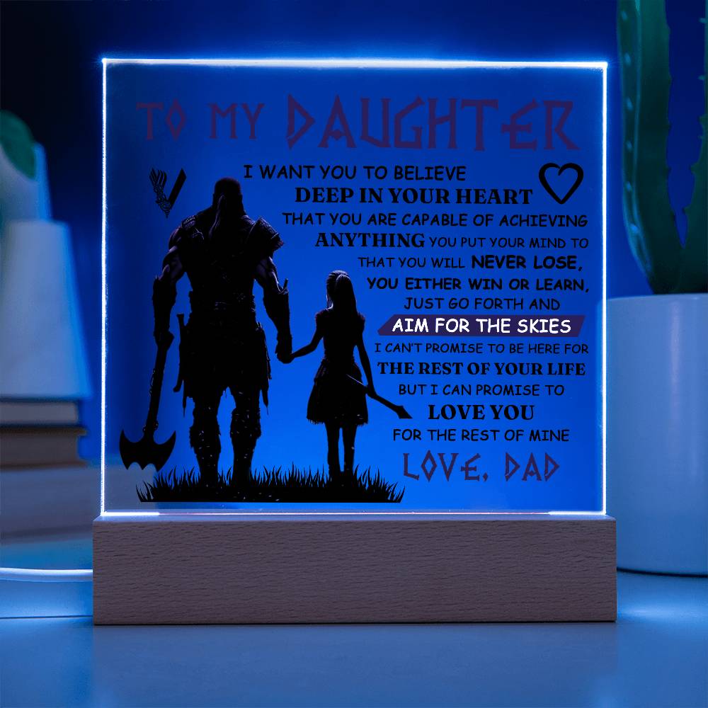 To My Daughter – Viking Square Plaque