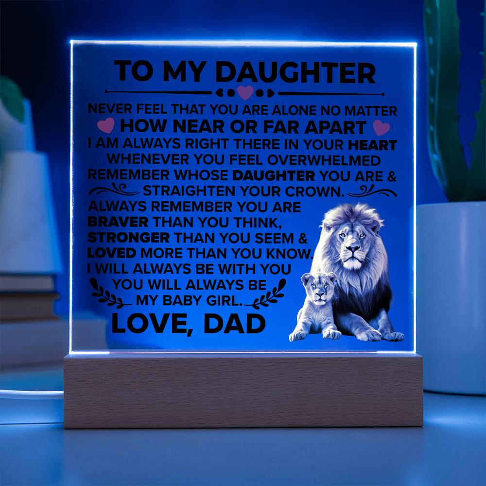 To My Daughter – Braver Square Plaque
