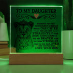 To My Daughter – Lion Crown Square Plaque