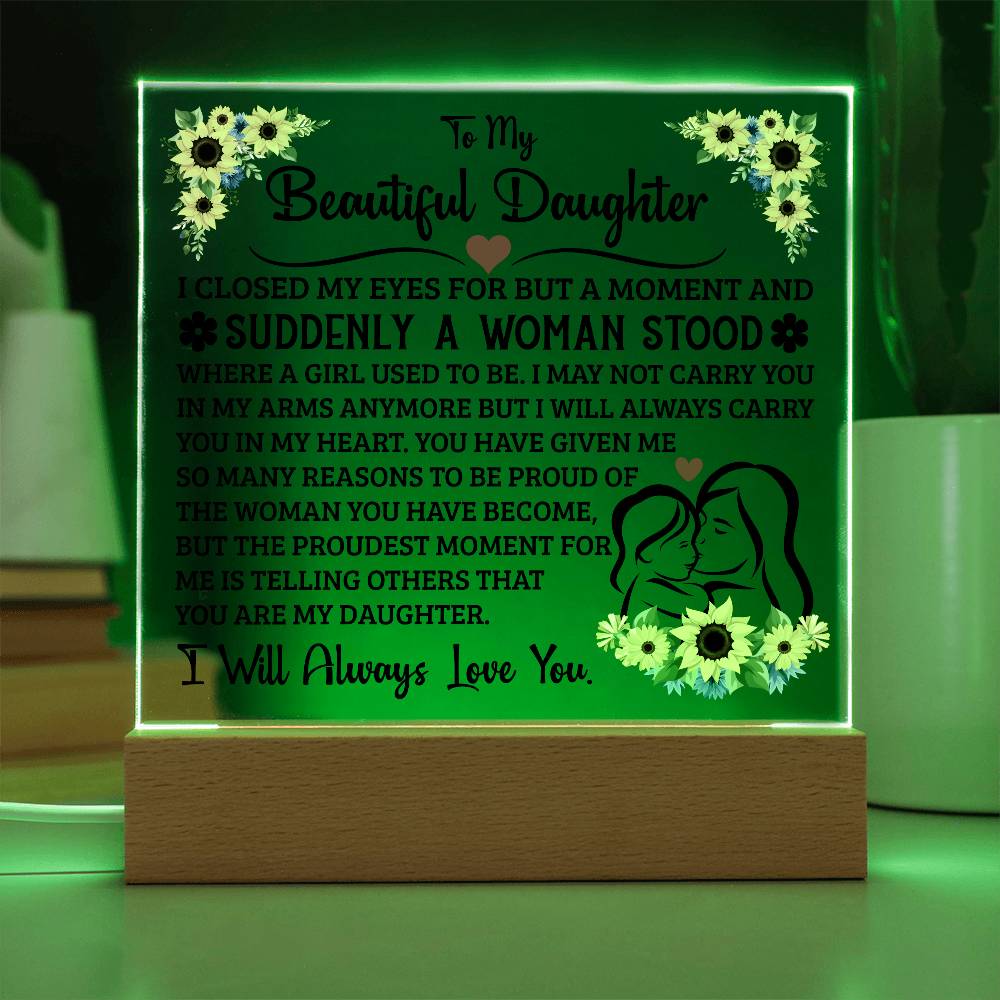 To My Daughter – Square Plaque