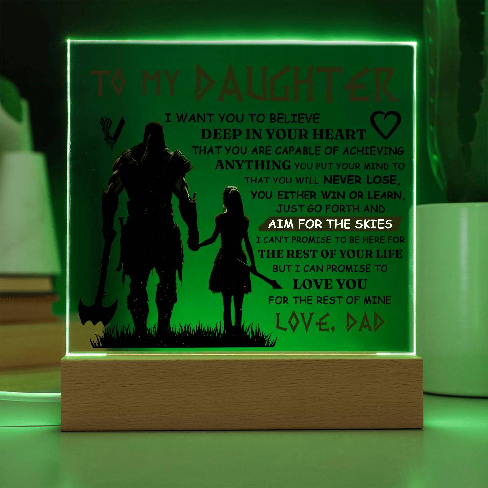 To My Daughter – Viking Square Plaque