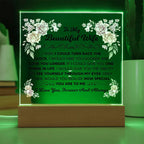 To My Beautiful Wife – Square LED Plaque