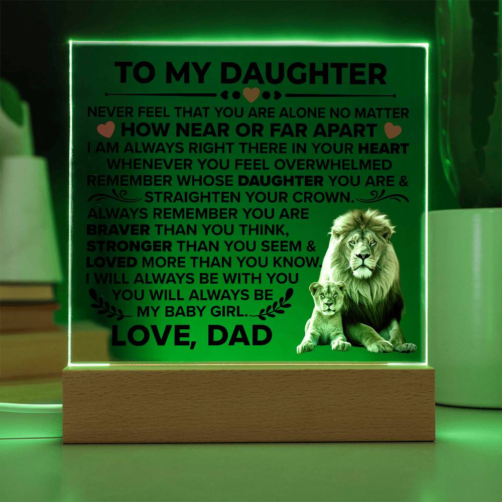 To My Daughter – Braver Square Plaque