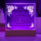 To My Beautiful Wife – Square LED Plaque