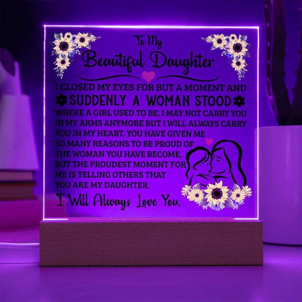 To My Daughter – Square Plaque
